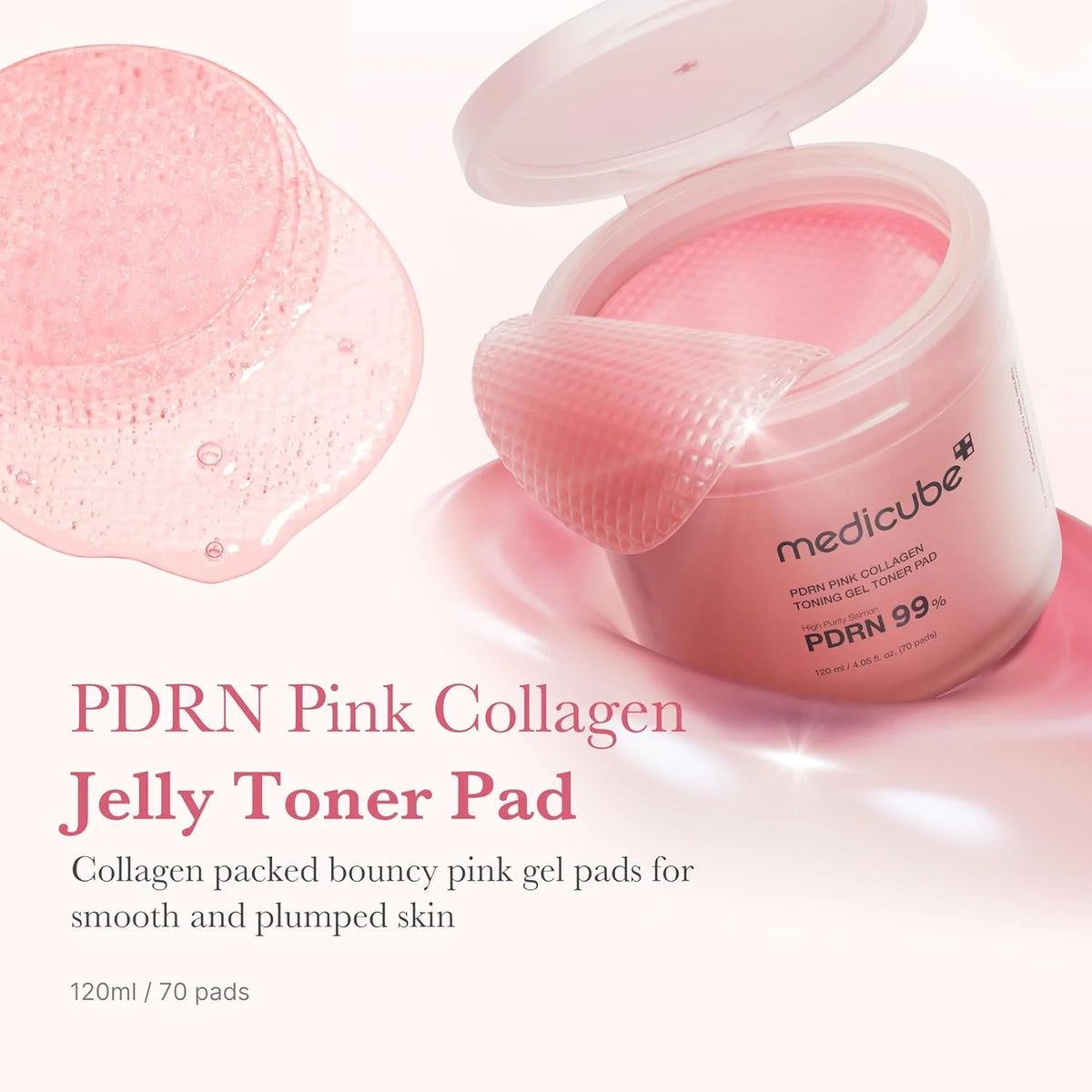 Medicube PDRN Pink Collagen Gel Toning Pad (70 Pcs)